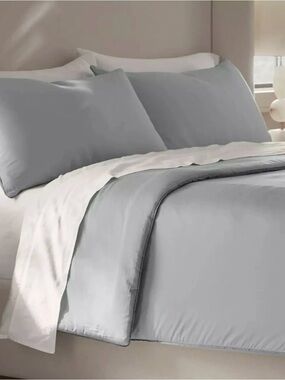 BOLL & BRANCH 2pc Comforter Set 100% Organic Cotton Twin Shore